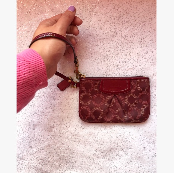 Coach Classic Monogram Wristlet Deep Burgundy - Picture 5 of 5